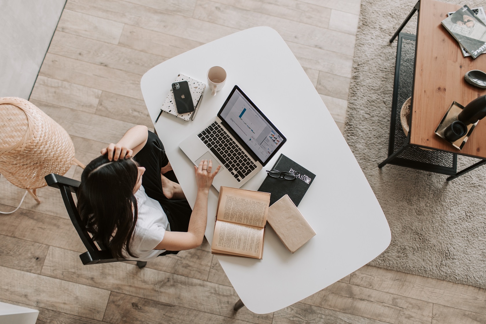 person working at home